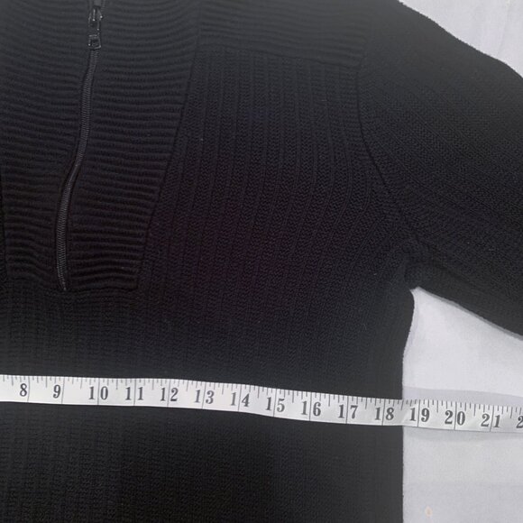 Armani Exchange 1/4 zip Knit Sweater 100% Cotton Men's Large Black Quarterzip - Picture 6 of 11